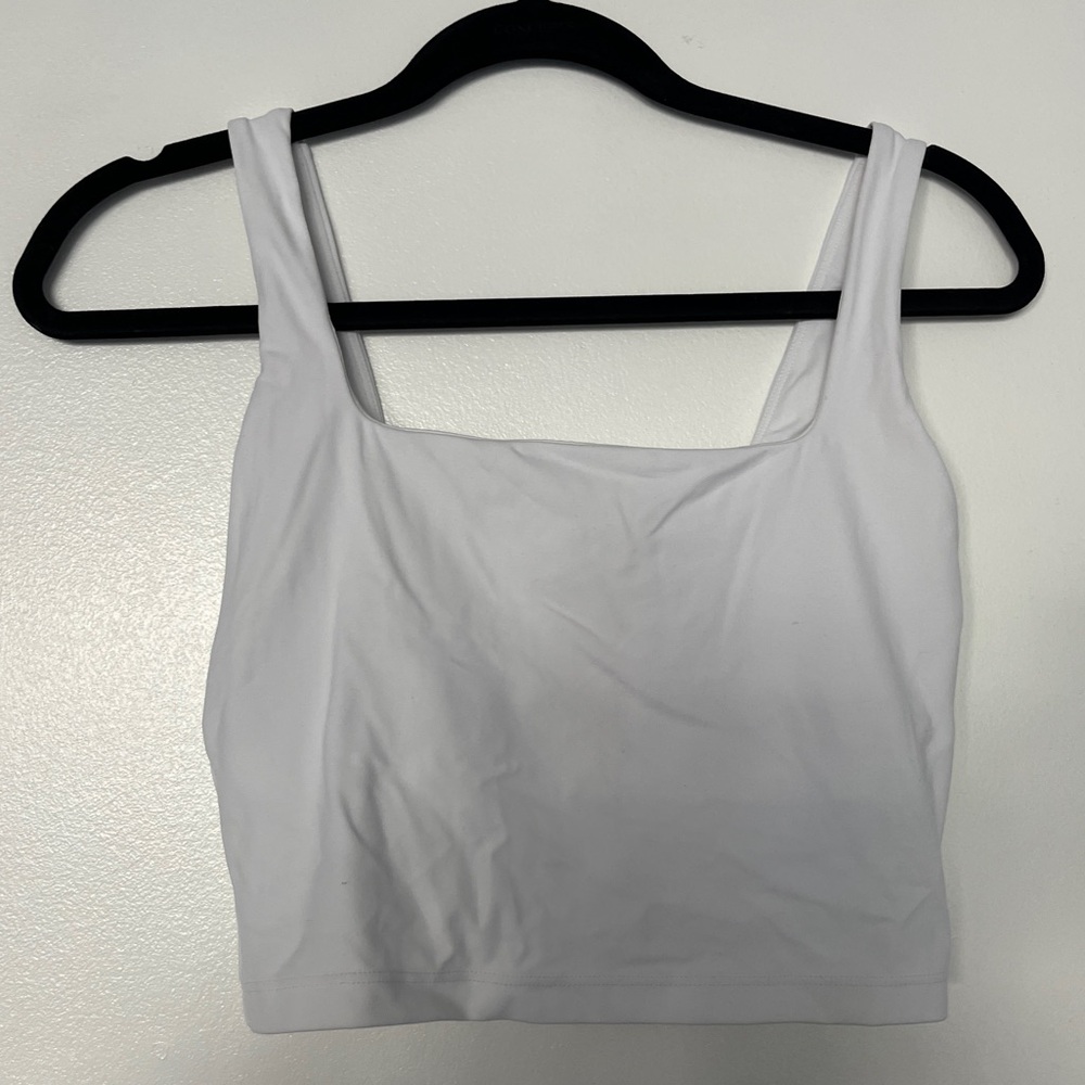 White Cropped Tank Top